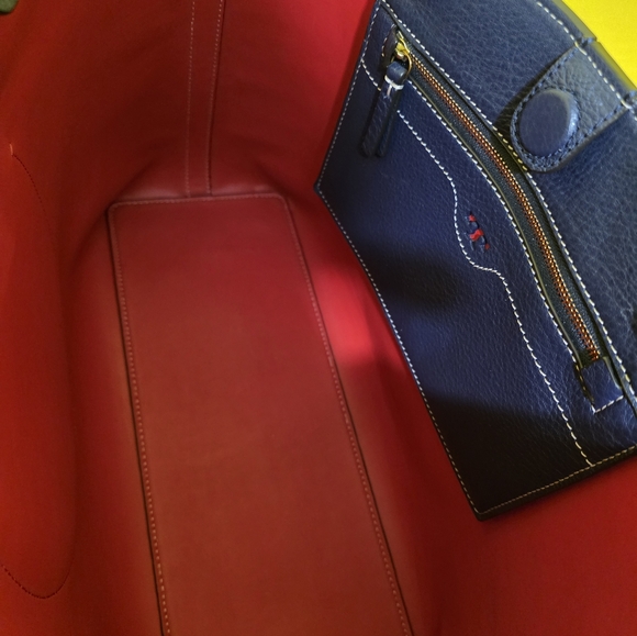 Tory Burch Peeforared Leather Logo Tote Bag